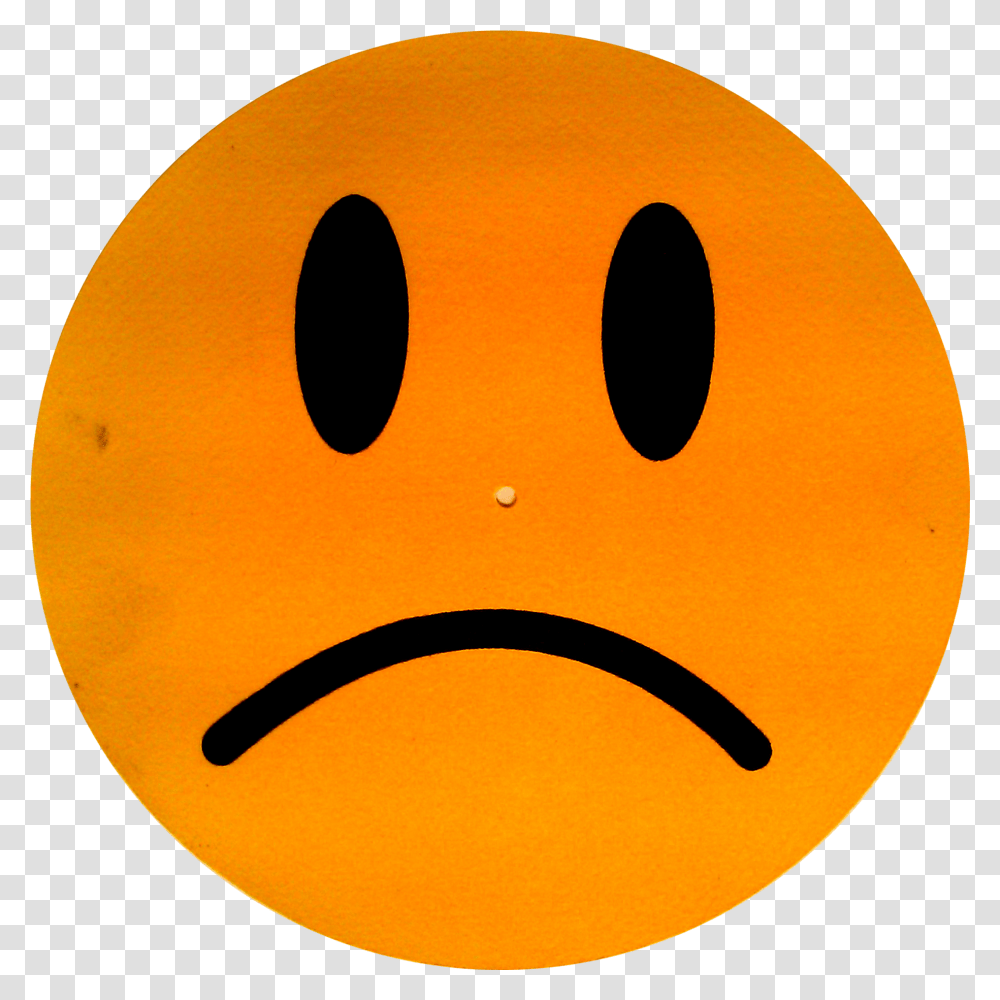 Orange Sad Face Clip Art Image Orange Sad Face Clipart, Symbol, Halloween, Pac Man, Pillow Transparent Png