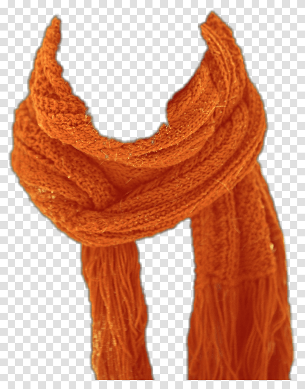 Orange Scarf Knitscarf Muffler Neckwear Picsart Scarf For Editing, Apparel Transparent Png