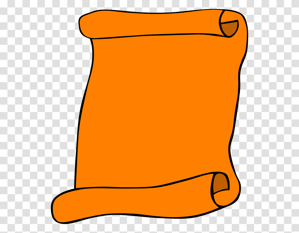 Orange Scroll Orange Scroll Paper Clipart, Bag, Apparel, Sack Transparent Png