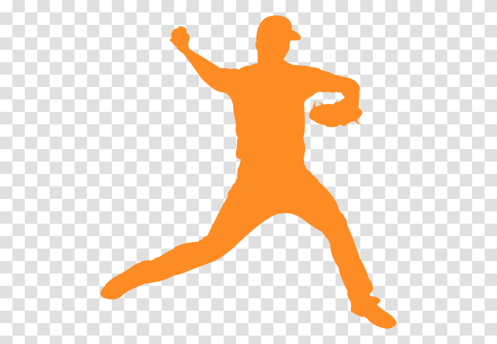 Orange Silhouette Baseball, Person, Sport, People Transparent Png