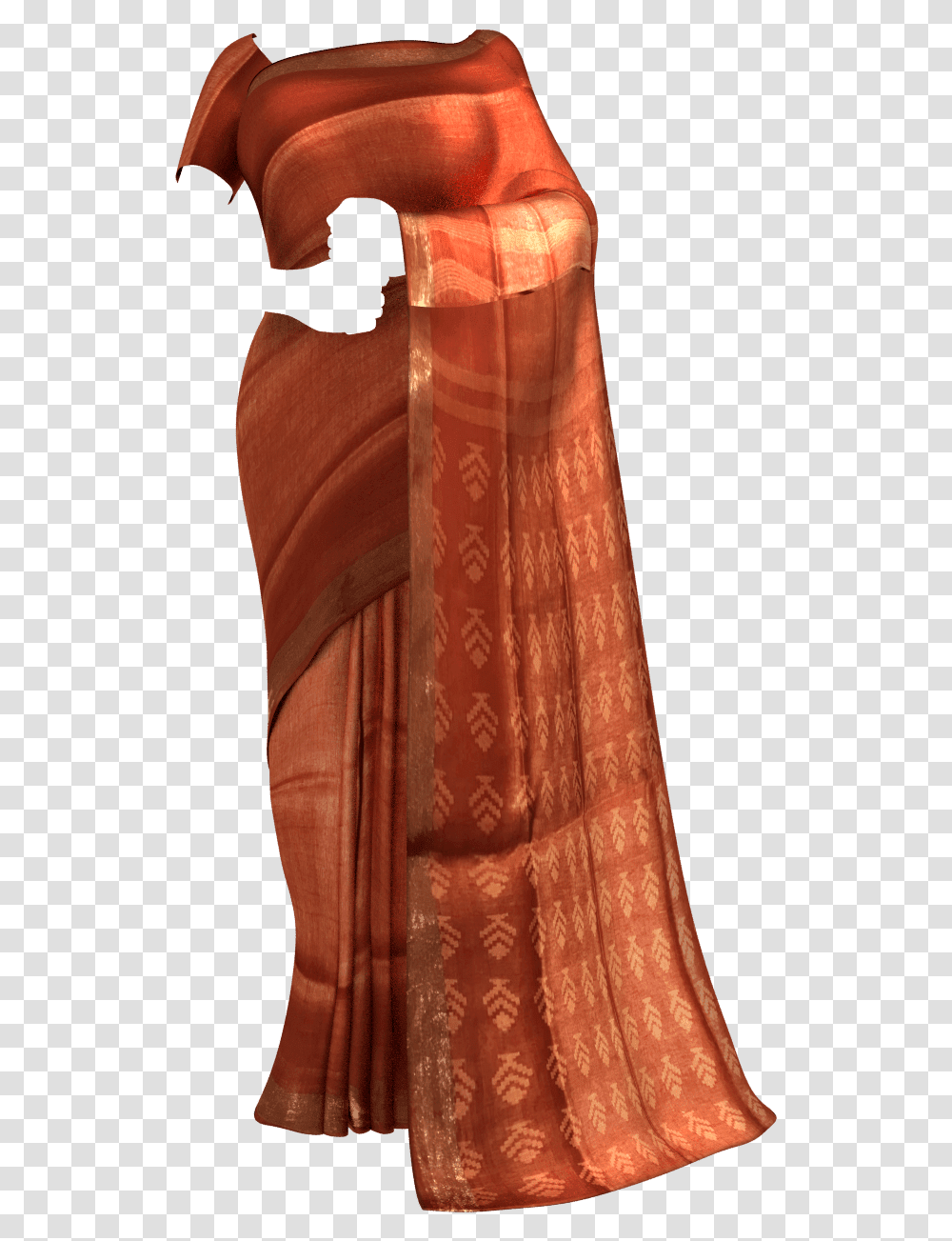 Orange Silk Linen Saree With Cutwork Pallu Linen Sarees Sari, Apparel, Evening Dress, Robe Transparent Png