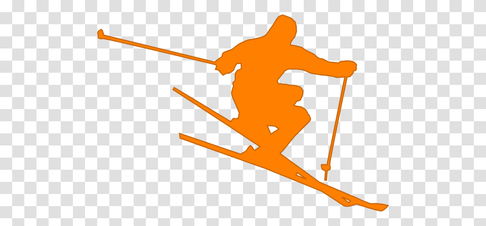 Orange Skier Clip Art, Outdoors, Construction Crane, Nature, Bow Transparent Png
