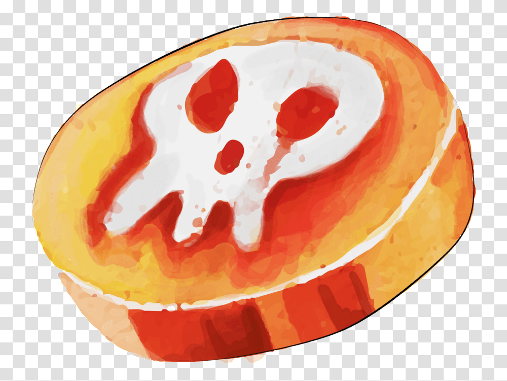 Orange Skull Watercolor Hand Painted, Plant, Food, Produce, Grapefruit Transparent Png