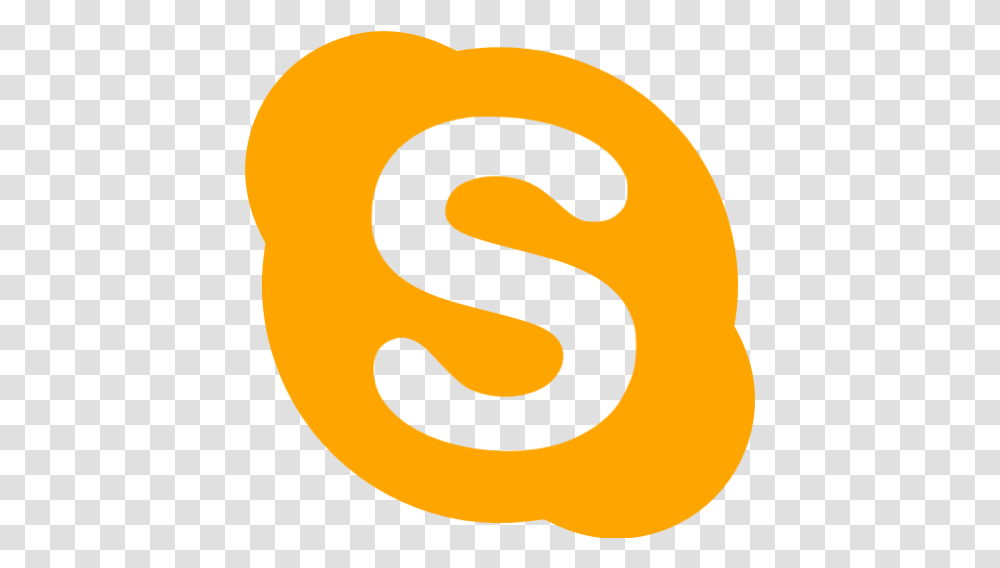 Orange Skype Icon Skype Icon Orange, Label, Text, Logo, Symbol Transparent Png