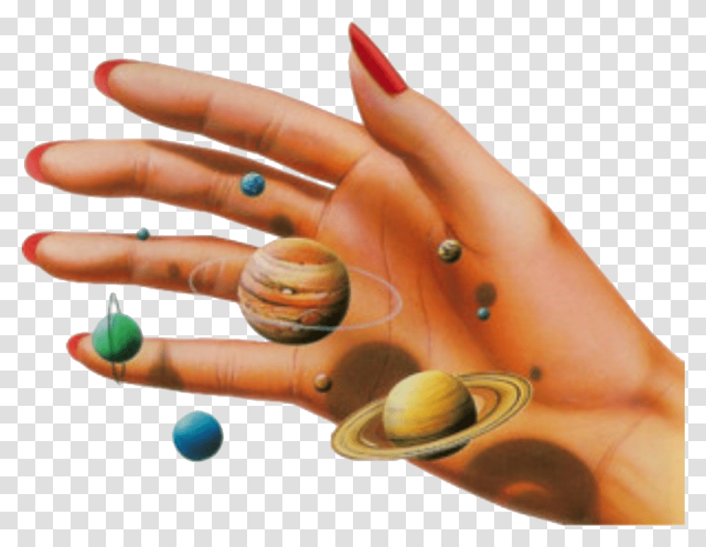 Orange Space Hand Planets Polyvore Moodboard Filler Mood Orange Tumblr, Person, Human, Finger, People Transparent Png