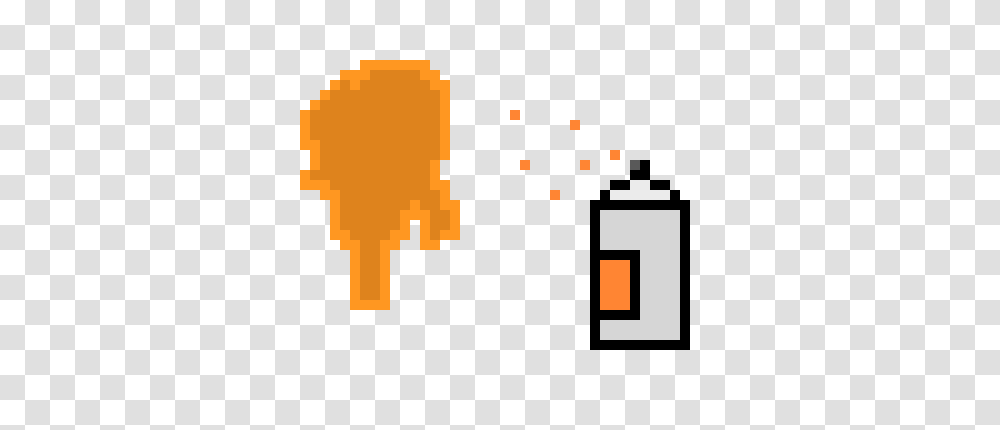 Orange Spray Can With Paint Mark Pixel Art Maker, Pac Man Transparent Png