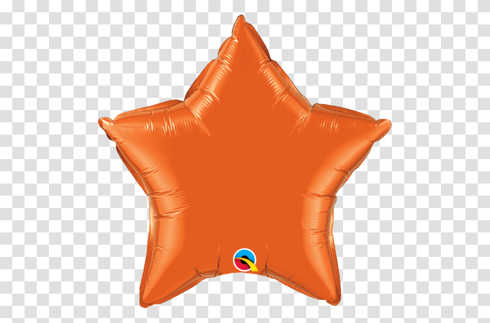 Orange Star Foil Balloon Star Foil Balloon, Leaf, Plant, Pillow, Cushion Transparent Png
