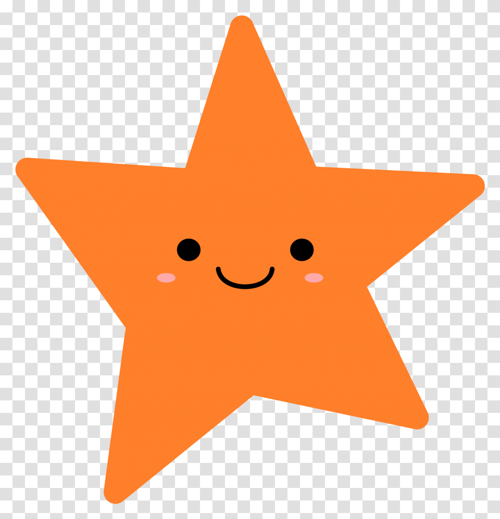 Orange Star Vector Clipart Image Illustration, Star Symbol, Cross Transparent Png