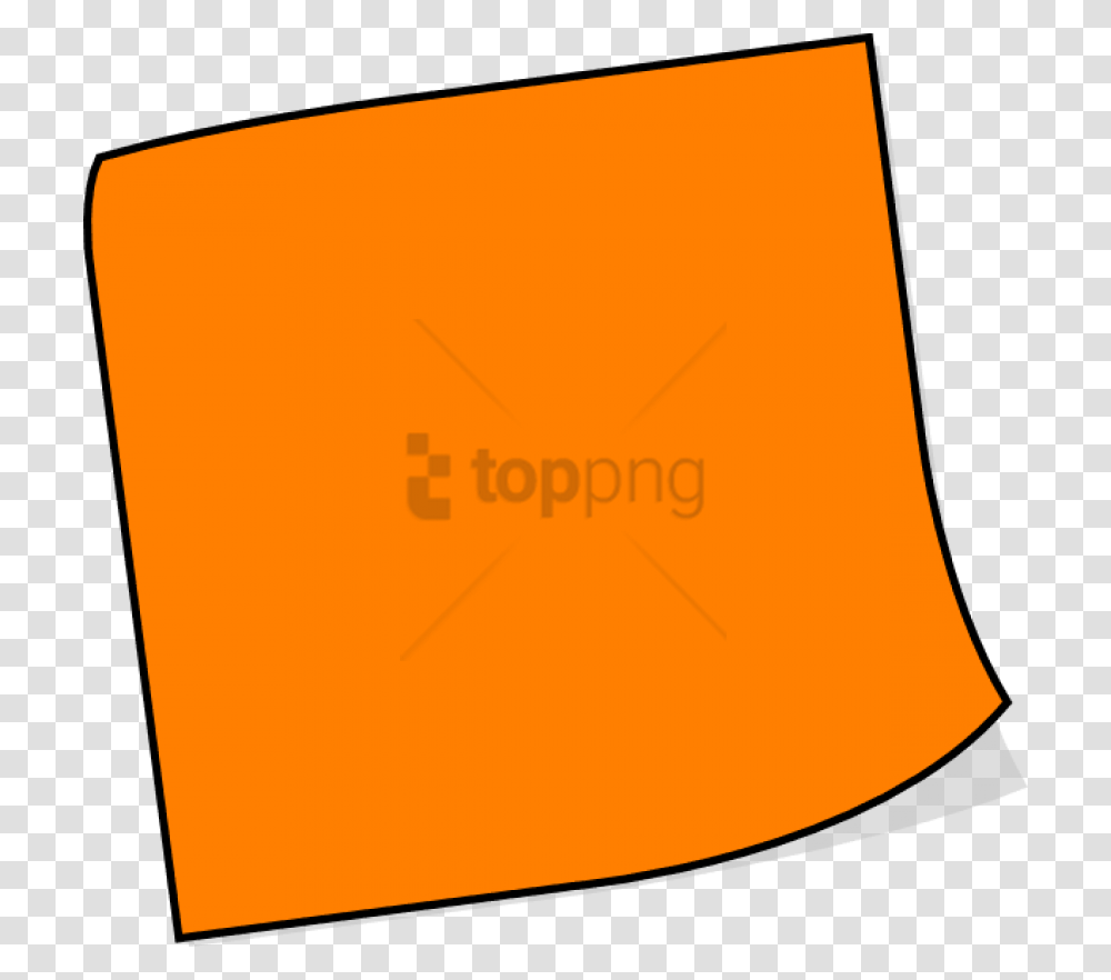 Orange Sticky Clip Art Sticky Note Clipart With No Background, Paper, Bag, Cushion Transparent Png