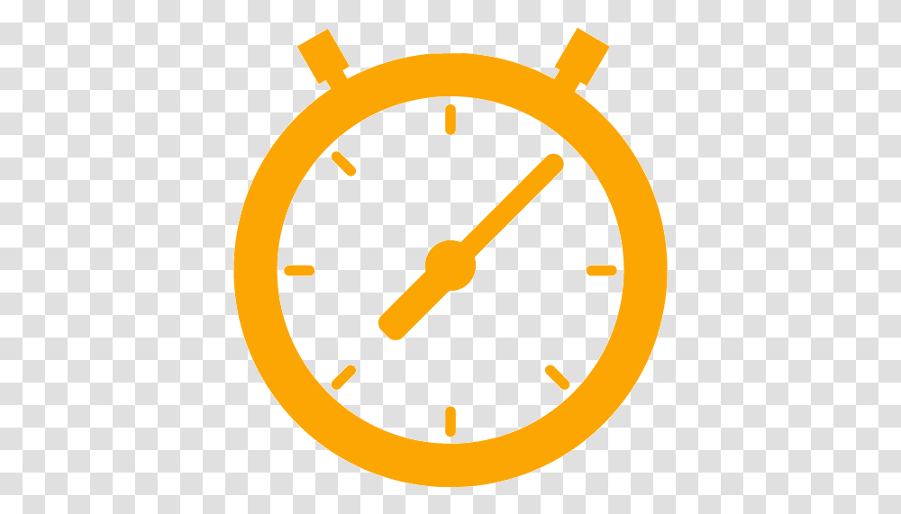 Orange Stopwatch 2 Icon Orange Exclamation Icon, Gauge, Tachometer Transparent Png
