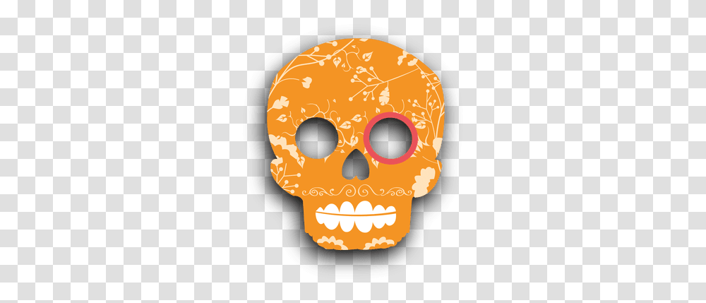 Orange Sugar Floral Skull & Svg Vector File Skull, Food, Mask, Alien Transparent Png