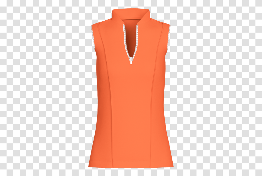 Orange Sun Safe Sleeveless Golf Shirt Blouse, Apparel, Pendant, Tank Top Transparent Png