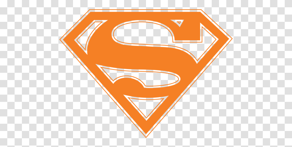 Orange Superman Logo Superman Logo, Symbol, Trademark, Text, Alphabet Transparent Png