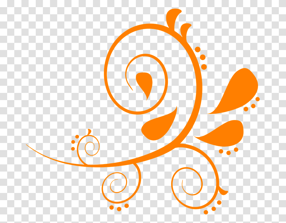 Orange Swirl Clip Art, Floral Design, Pattern Transparent Png