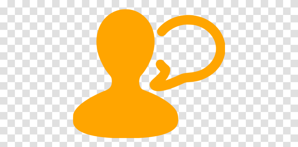 Orange Talk Icon Talking Icon Orange, Silhouette, Back Transparent Png