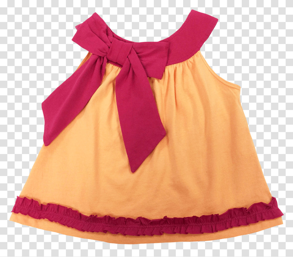 Orange Tank Pink Bow Ruffle, Apparel, Dress, Blouse Transparent Png