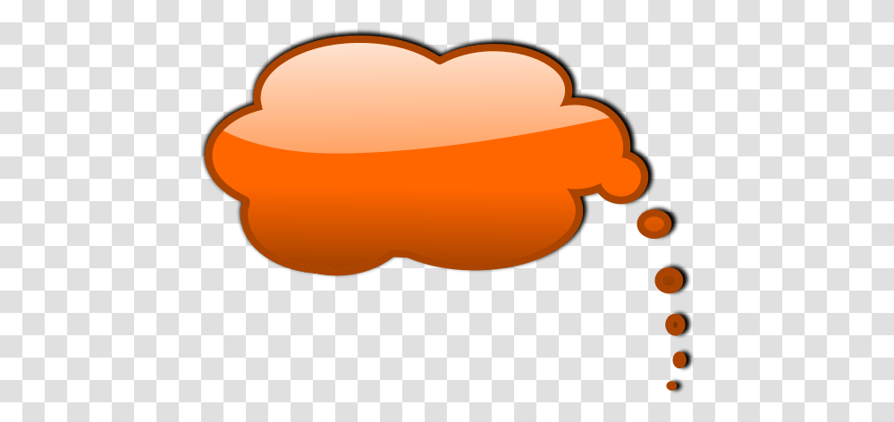 Orange Thinking Bubble Vector Illustration Orange Speech Bubble, Lamp, Food, Heart, Plant Transparent Png