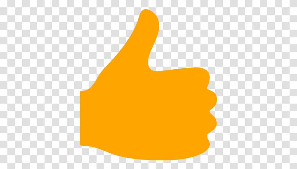 Orange Thumbs Up Icon Free Orange Hand Icons Thumbs Up Icon Yellow, Text, Finger Transparent Png