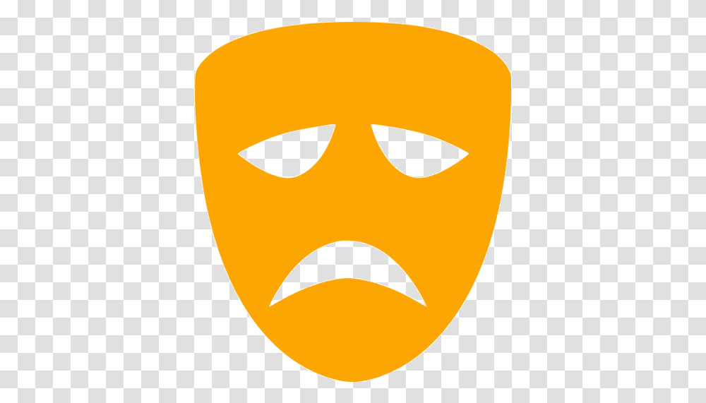 Orange Tragedy Mask Icon Free Orange Mask Icons Tragedy Transparent Png