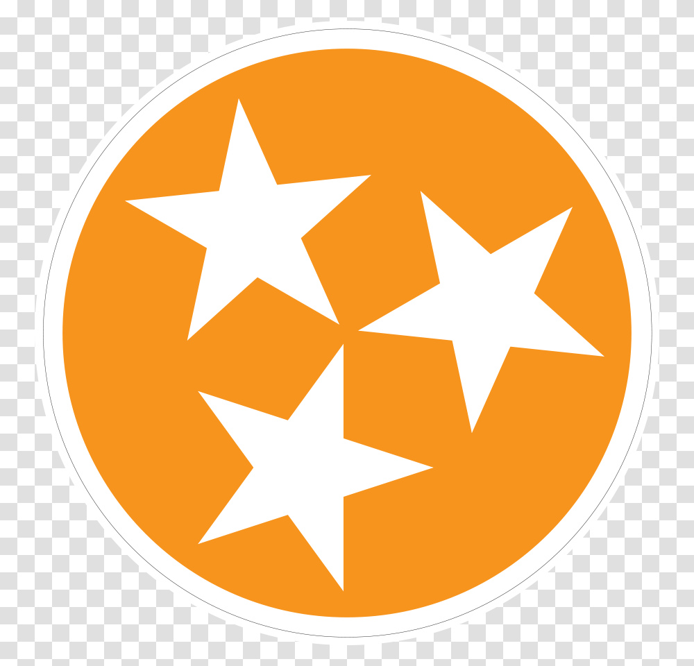 Orange Tri Star 3 Inch All Weather Sticker Tri Star Tennessee Orange, Star Symbol Transparent Png