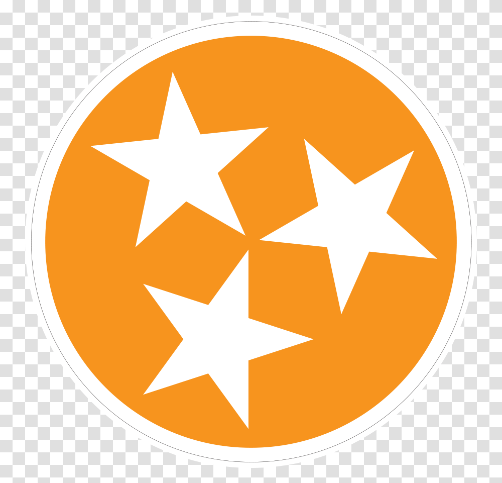 Orange Tri Tennessee 3 Star Logo, Symbol, Star Symbol, First Aid Transparent Png