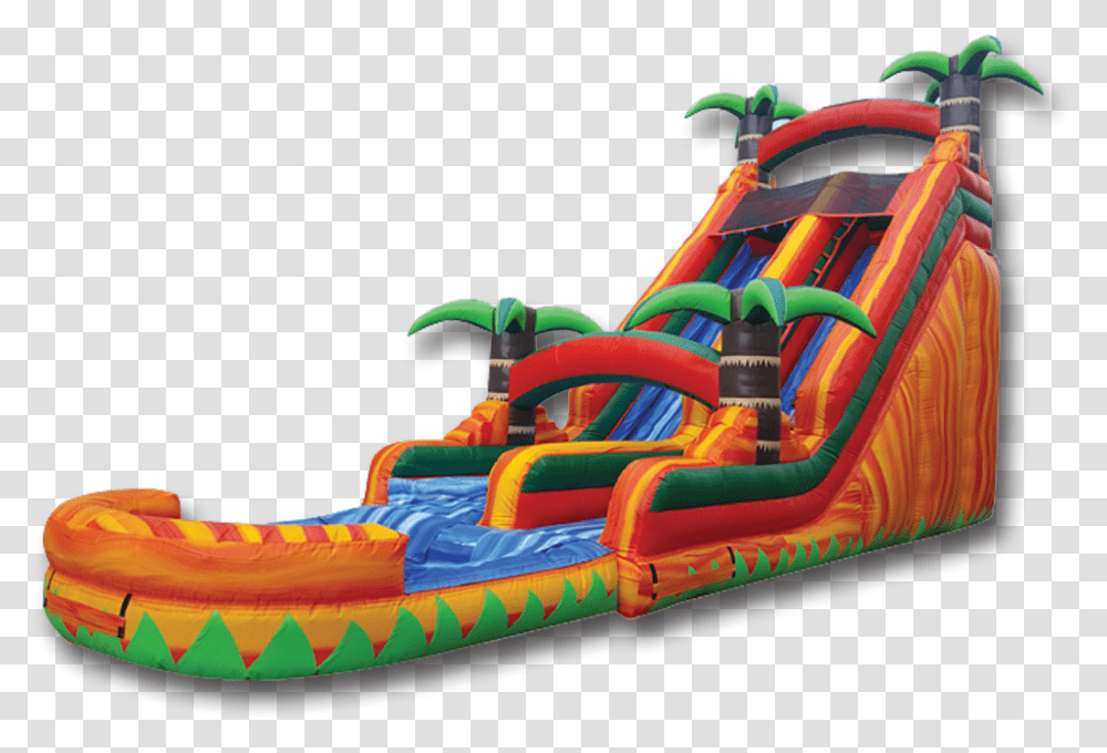 Orange Tropical Water Slide, Inflatable, Crib, Furniture Transparent Png