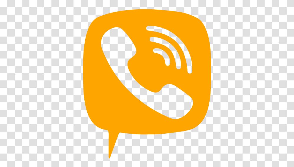 Orange Viber 4 Icon Viber Icon Orange, Text, Animal, Symbol, Label Transparent Png