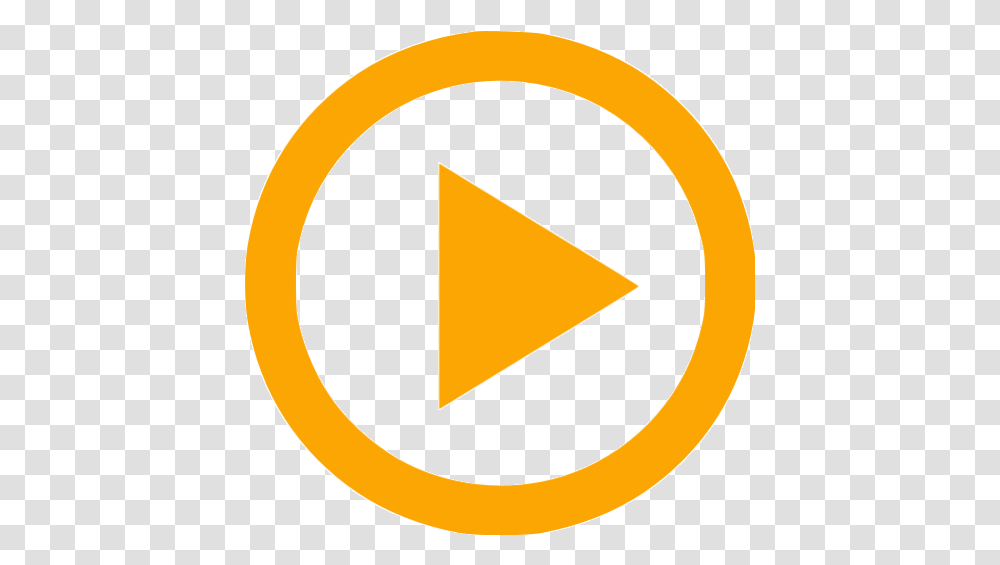 Orange Video Play 3 Icon Free Orange Video Icons Orange Play Video Icon, Symbol, Logo, Trademark, Triangle Transparent Png