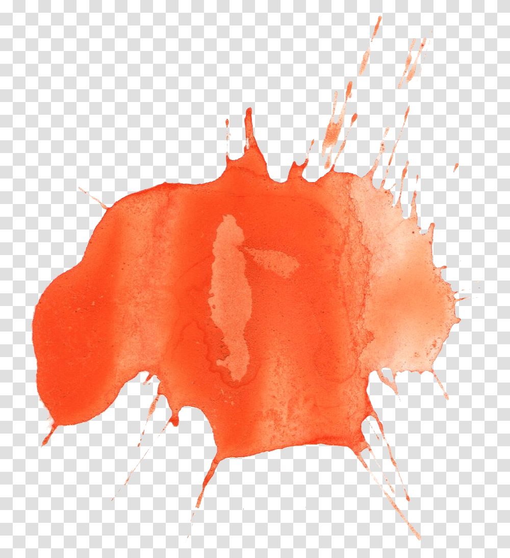 Orange Watercolor Splash, Leaf, Plant, Bonfire, Stain Transparent Png