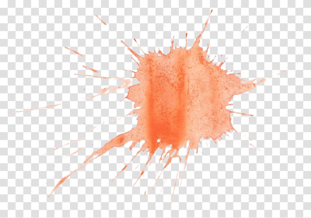 Orange Watercolor Splatter Onlygfxcom Marine Invertebrates, Stain, Hand, Graphics, Art Transparent Png