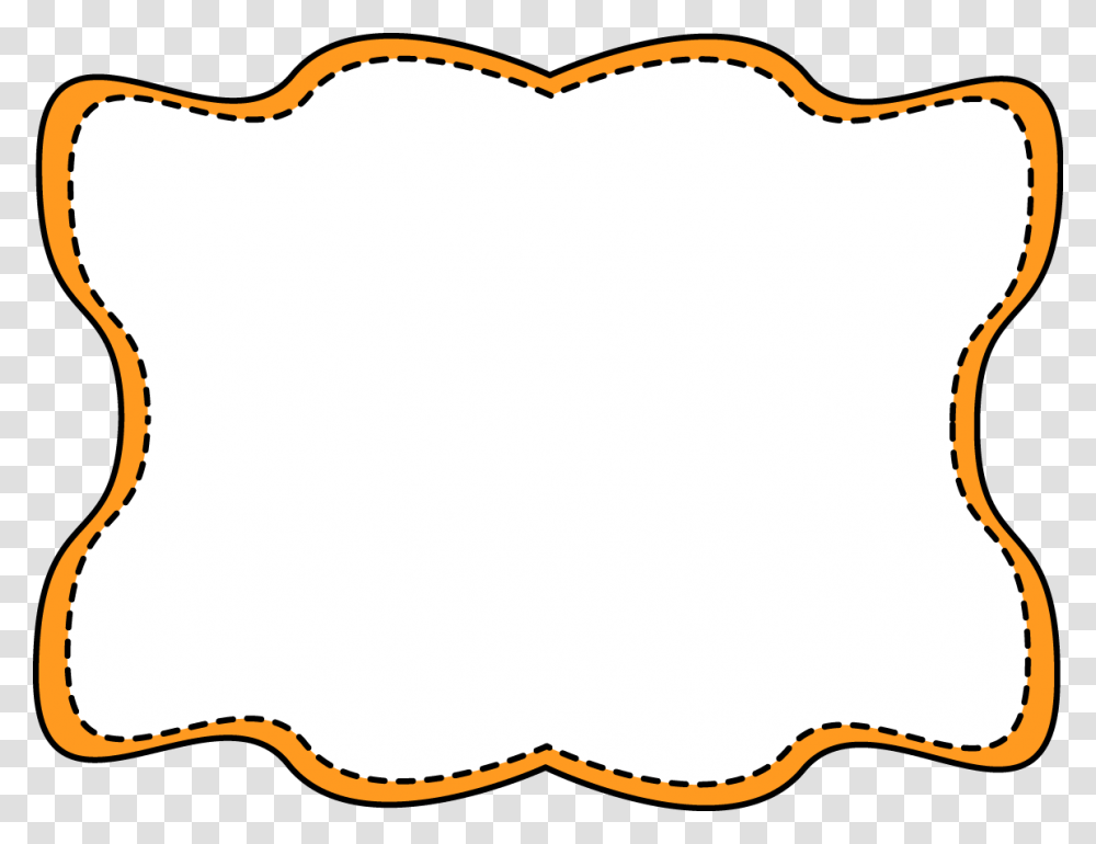 Orange Wavy Stitched Frame, Scroll, Label, Paper Transparent Png
