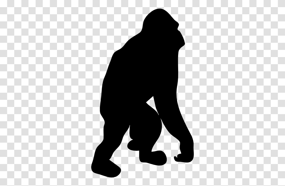 Orangutan Clip Art Free, Silhouette, Person, Human, Kneeling Transparent Png