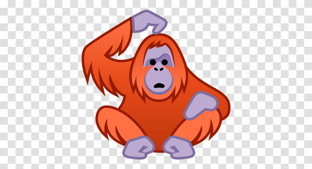 Orangutan Emoji Orangutan Emoji, Animal, Wildlife, Mammal, Ape Transparent Png