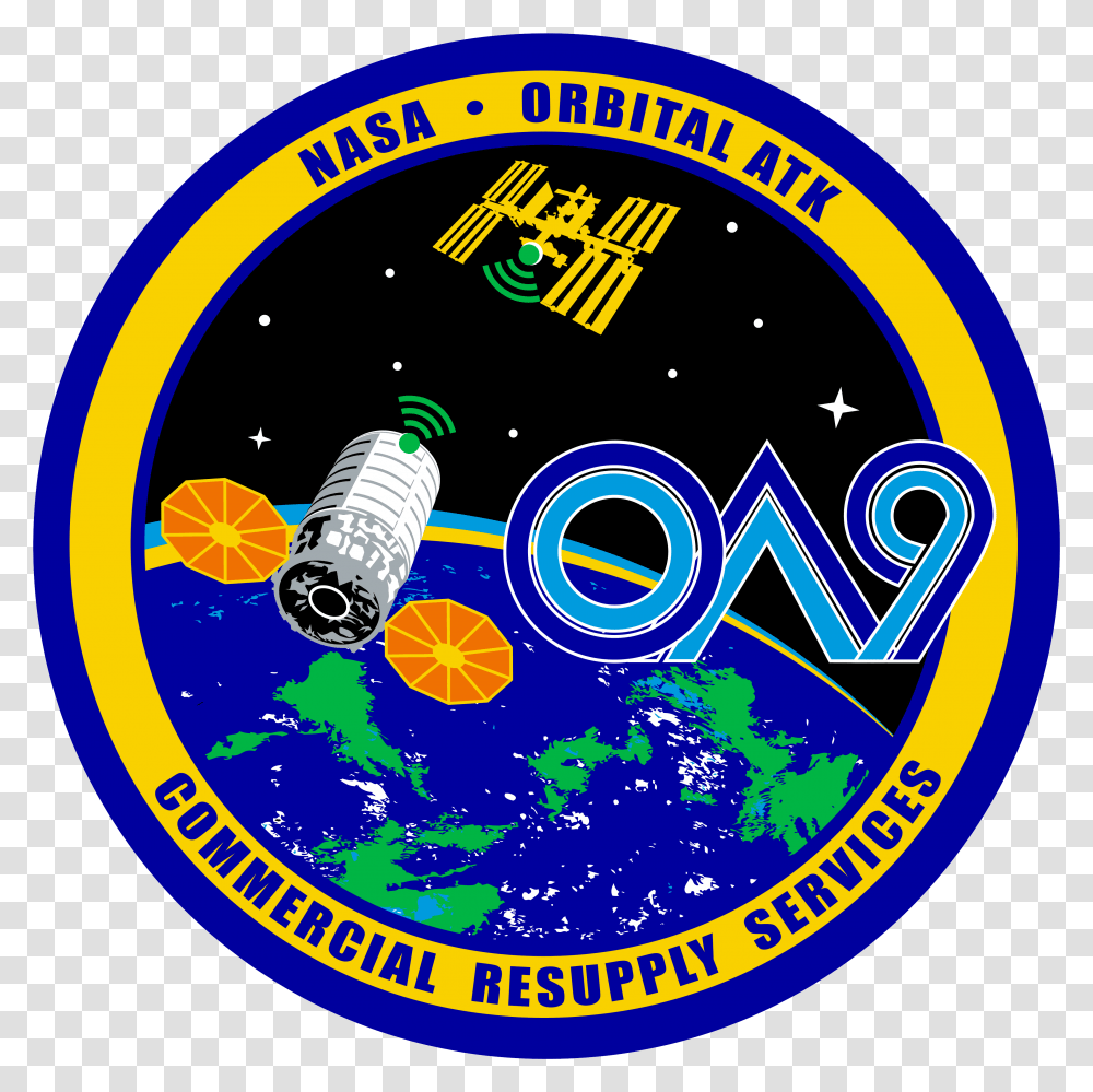 Orbital Sciences Crs Flight 9e Patch Cygnus Crs Oa, Logo, Trademark, Dvd Transparent Png