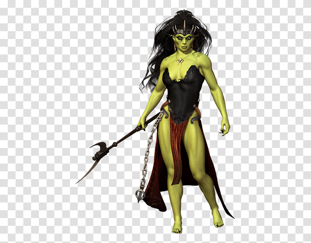 Orc Character Fantasy Monster Warrior Magic Evil Grendel's Mom, Costume, Person, Female Transparent Png