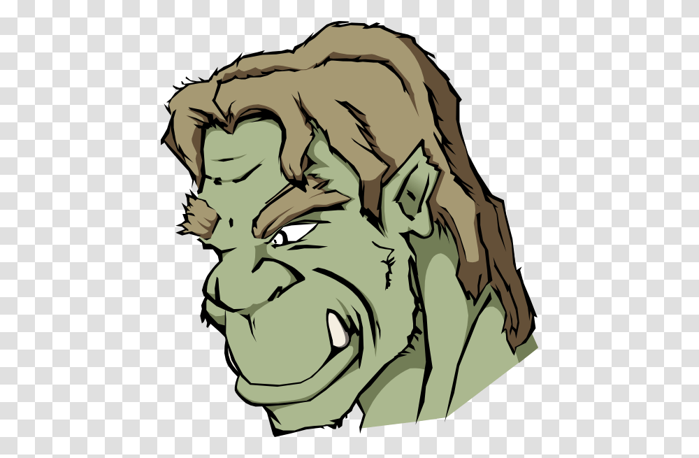 Orc Clip Art Free Vector, Drawing, Face, Painting, Sketch Transparent Png