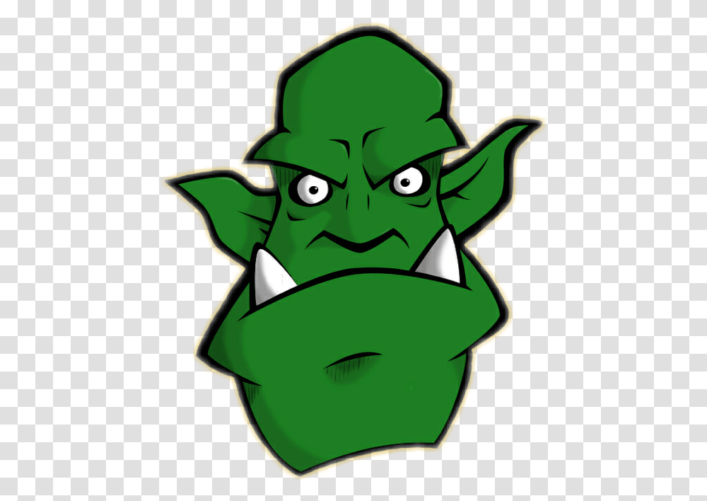 Orc Goblin Green Head, Recycling Symbol, Plant, Elf Transparent Png