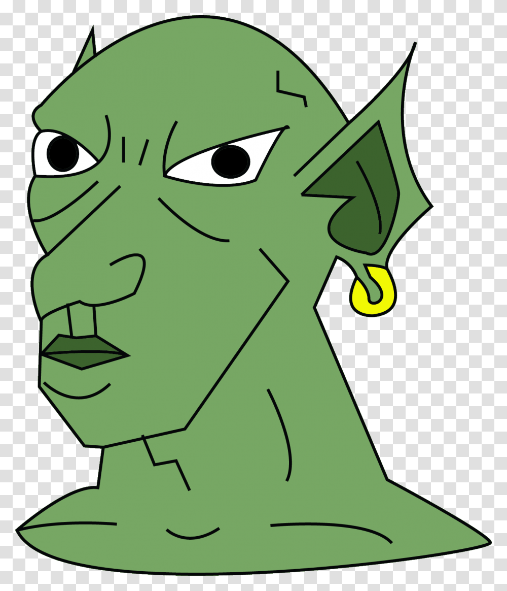 Orc Portrait Colored Ork, Green, Elf, Face Transparent Png