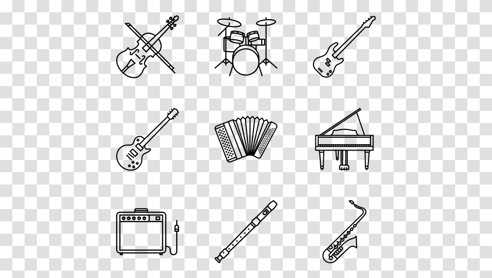 Orchestra Drawing Small Music Instrument Icon, Gray, World Of Warcraft Transparent Png