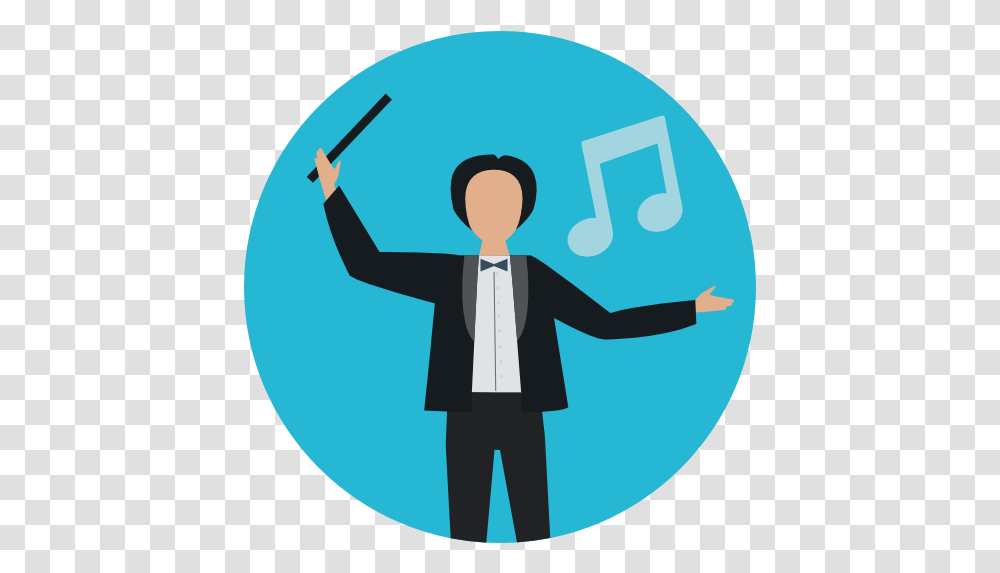 Orchestra Music And Multimedia Director Profession Orchestra Icon, Tie, Accessories, Person, Clothing Transparent Png
