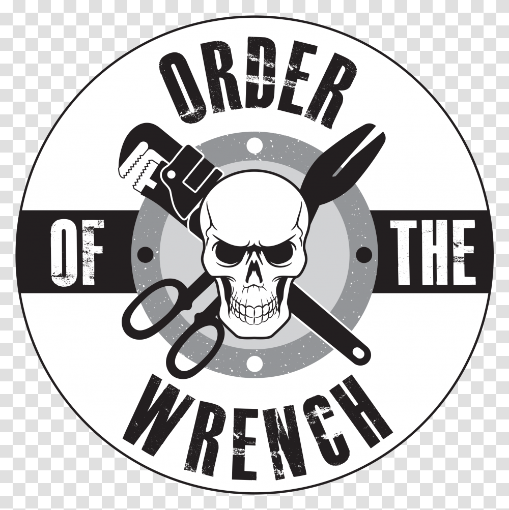 Order Of The Wrench Skull, Label, Text, Logo, Symbol Transparent Png