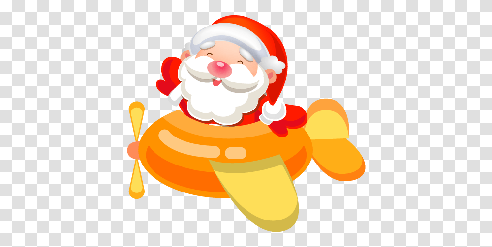 Order Your Custom Holiday E Card Santa In Plane, Cream, Dessert, Food, Creme Transparent Png