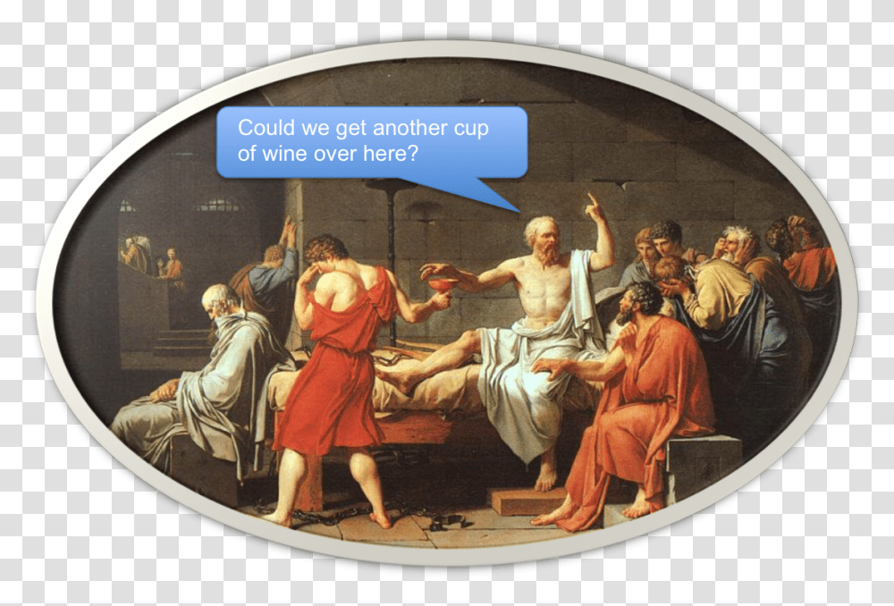 Ordering Wine Death Of Socrates Painting, Person, Human Transparent Png