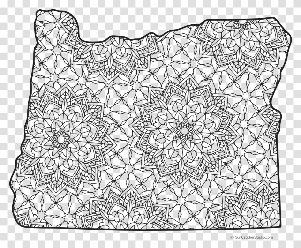 Oregon State Outline Texas Coloring Pages For Adults, Rug, Pattern, Floral Design Transparent Png