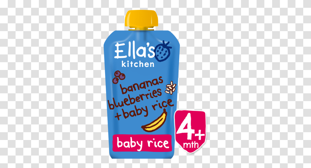 Organic Banana Blueberry & Baby Rice Kitchen Bananas Blueberry And Baby Rice, Bottle, Cosmetics, Fruit, Plant Transparent Png