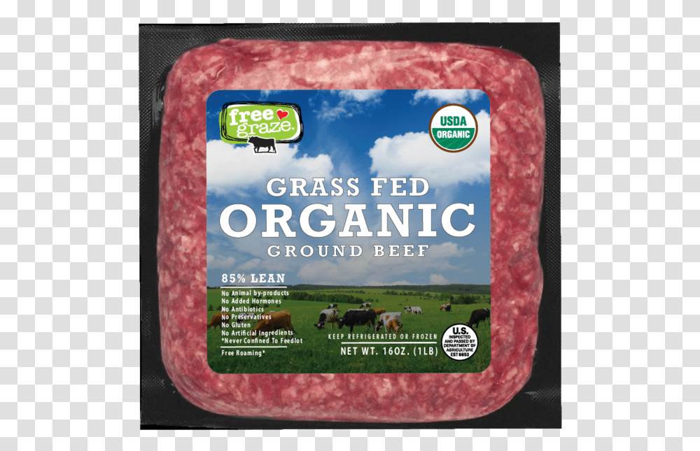 Organic Beef Brick Mockup 01 Free Graze Ground Beef Kobe, Pork, Food, Ham, Cow Transparent Png