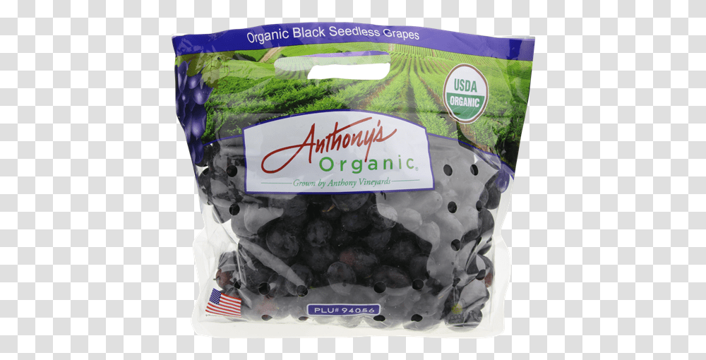 Organic Black Seedless Grapes, Blueberry, Fruit, Plant, Food Transparent Png