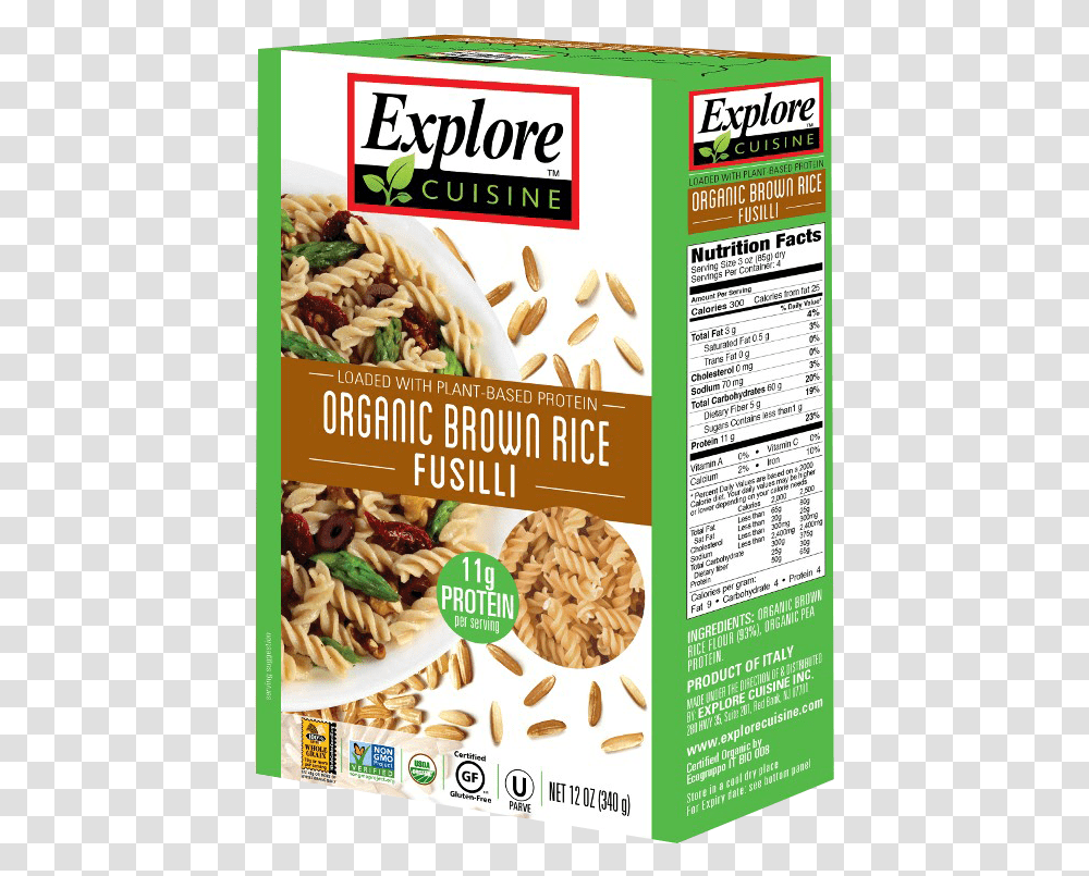 Organic Brown Rice FusilliData Fancybox Href Https Explore Cuisine Lentil Pasta, Advertisement, Poster, Flyer, Paper Transparent Png
