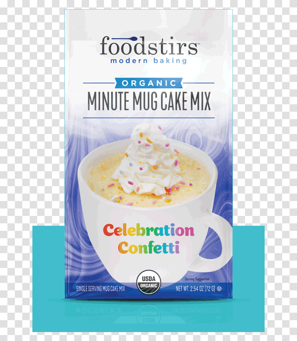 Organic Celebration Confetti Minute Mug Cake Mix Foodstirs Confetti Mug Cake, Ice Cream, Dessert, Creme, Yogurt Transparent Png