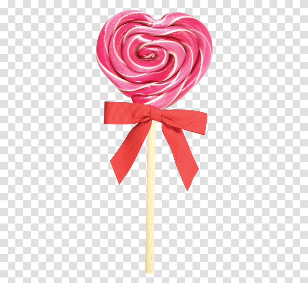 Organic Cherry Heart Lollipop Lollipop With Ribbon, Rose, Flower, Plant, Blossom Transparent Png